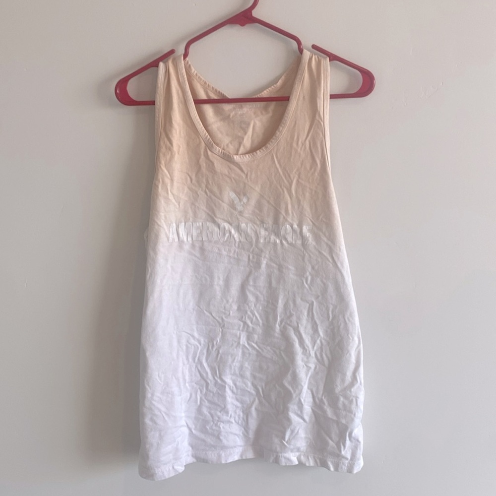 Faded White & Tan Tank Top